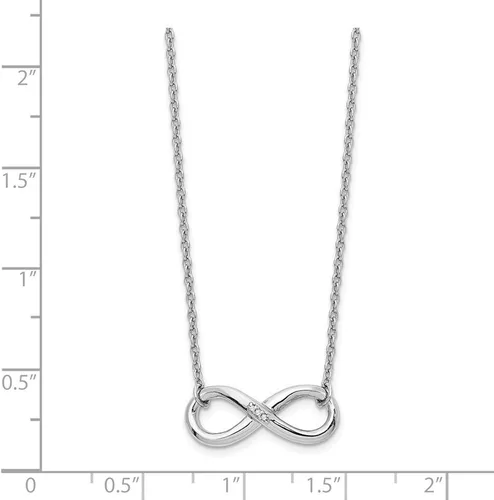 Vista 3 de Cadena de plata de ley 925 maciza con símbolo de nudo de amor infinito con cierre seguro de langosta