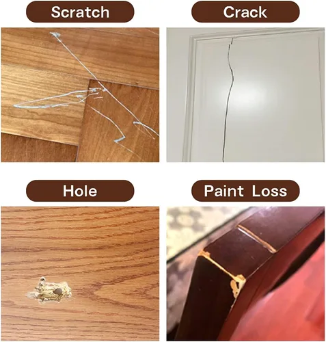 Vista 11 de SEISSO Kit de reparación de madera, pintura de retoque de madera, restaura cualquier tinte de madera para muebles de madera, 12 colores, cubierta