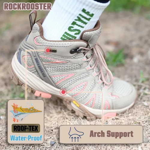 Vista 3 de ROCKROOSTER Bedrock - Botas de senderismo impermeables para mujer, transpirables, para exteriores, (OT21066)