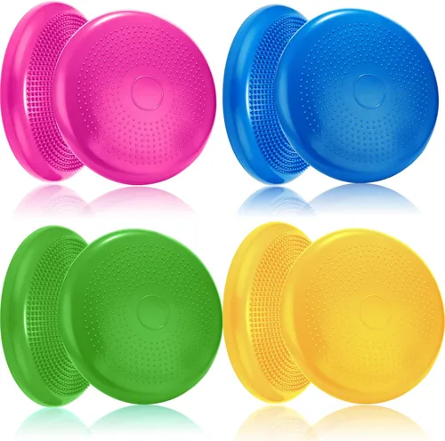 Vista 10 de Jerify 4 Piezas Cojín de Equilibrio Inflable Flexible para Asiento Oscilante, Almohadilla de Equilibrio de Estabilidad, Disco de Equilibrio, Asiento