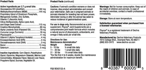 Vista 2 de Suplemento articular Picaduras Pequeñas para Perros, 120 Ct