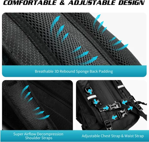 Vista 5 de Mochila de hidratación con vejiga de agua de 3 litros, mochila de hidratación aislada para correr, mochila de agua ligera para senderismo, ciclismo