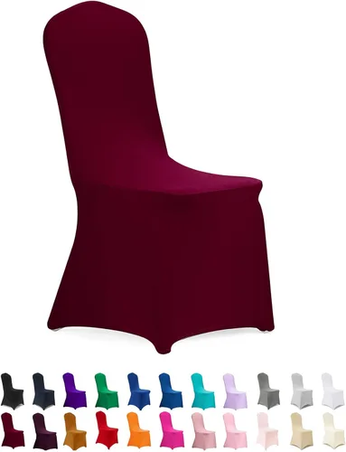 Vista 24 de Peomeise - 6 piezas de funda elástica de elastano para sillas, para bodas, fiestas, banquetes y eventos (negro, 6)