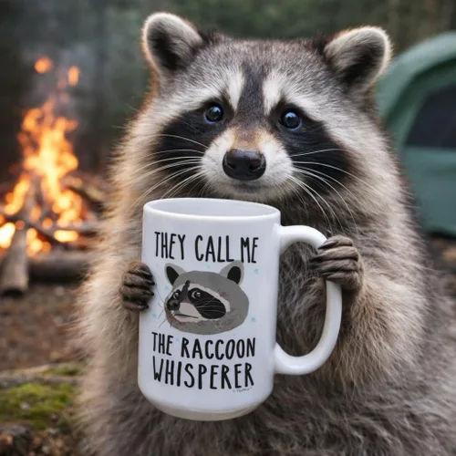 Vista 3 de ThisWear They Call Me The Raccoon Whisperer - Taza de café de 15 onzas, 1 15oz - Blanco