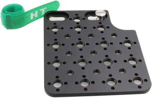 Vista 2 de Placa de queso para cámara Montaje lateral para ARRI Alexa Mini LF Teradek Vaxis Rig Follow Focus Motor con rosca de 3/8" 1/4" (negro)