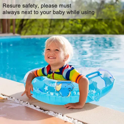 Vista 3 de Sealive Flotador de piscina infantil, anillo de natación para bebé con asiento para niños pequeños barco y doble asa, primeros flotadores de piscina