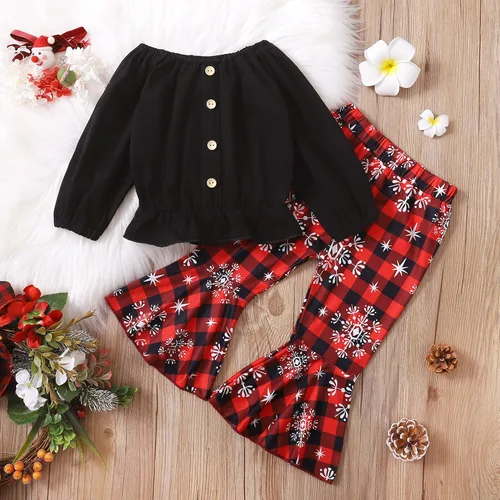 Vista 2 de Conjunto de 2 piezas de 1 a 5 años de Navidad para niñas y niñas