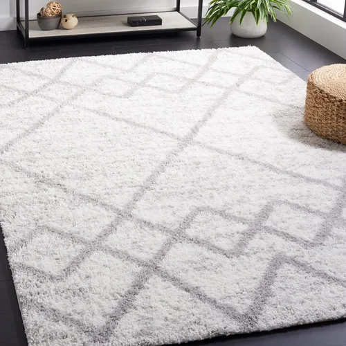 Vista 12 de SAFAVIEH Berber Shag Collection - Alfombra para pasillo, 2 pies 3 pulgadas x 8 pies, color gris y marfil, diseño bohemio rústico, no desprende