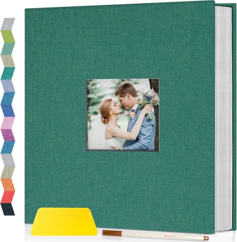 Vista 8 de popotop Álbum de fotos autoadhesivo con ventana de visualización de imágenes, kit de suministros de bricolaje para álbum de recortes de 40 páginas