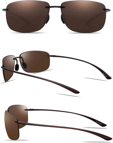 Vista 3 de JIM HALO Gafas de sol deportivas para hombres y mujeres marco sin montura TR90 para correr pescar ciclismo conducir