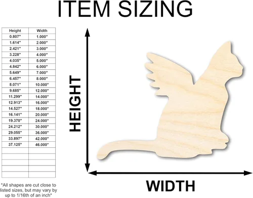Vista 2 de Artesanía para mascotas con forma de ángel de madera sin terminar hasta 46 pulgadas, 3 pulgadas/1/8 pulgadas