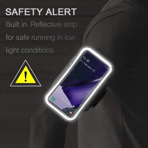 Vista 7 de Brazalete para Galaxy Note 20, 20 Ultra, resistente al agua, para entrenamiento de gimnasio y correr, para Samsung Galaxy Note 20/20 Ultra con Negro
