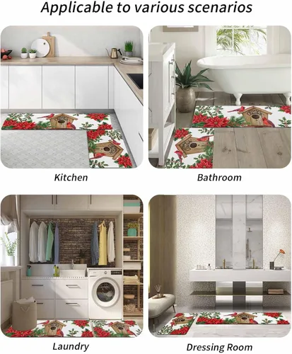 Vista 6 de Snowy Farmhouse - Tapete de baño para bañera, antideslizante, de secado rápido y absorbente, de tierra de diatomeas, para fregadero de cocina