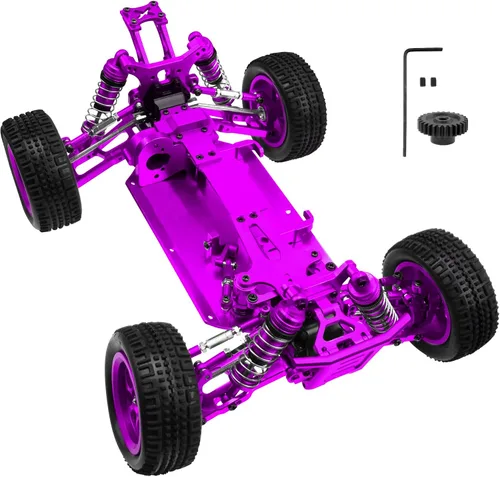 Vista 9 de Share Goo Marco de chasis de cuerpo RC de metal 1/14 4WD Kit de marco compatible con WLtoys 1/14 144010 144001 144002 RC Car Upgrade Parts (azul)