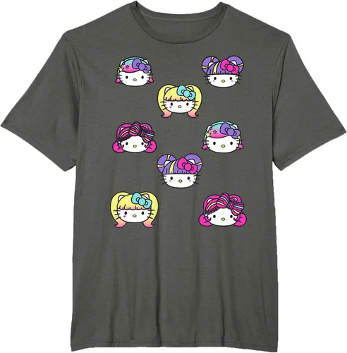 Vista 7 de hello kitty Kawaii Multi peinado Tee, Azul (Heather blue)