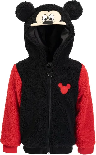 Vista 3 de Disney Mickey Mouse - Sudadera con capucha de sherpa acogedora con cremallera para niños pequeños