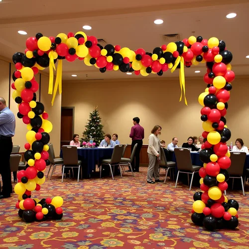 Vista 8 de TNWBA Globos rojos, negros y amarillos, 120 globos de látex, decoración de cumpleaños, boda, baby shower, fiesta Rojo Negro Amarillo