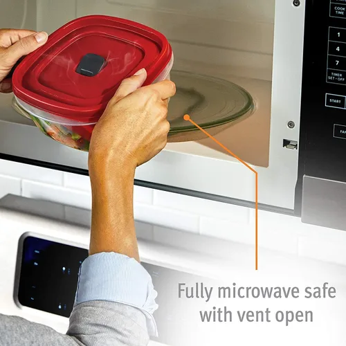 Vista 3 de Rubbermaid Contenedor de almacenamiento de alimentos de 7 tazas, 3 unidades, transparente
