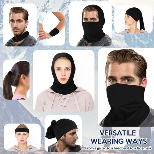 Vista 7 de gelbesty Paquete de 2 polainas refrescantes para el cuello, cubierta facial para todo tipo de clima para hombres y mujeres, bandana facial