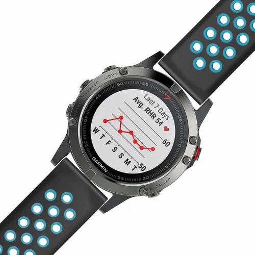 Vista 2 de Compatible con Garmin Fenix 5/6 Bandas, 0.866 in de silicona de repuesto para Garmin Fenix 6 Pro/5 Plus/Instinct/Forerunner 935/Approach S60/Quatix