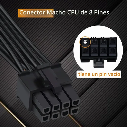 Vista 3 de COMeap Cable PCIe para Corsair, ATX CPU 8 pines macho a doble PCIe 8 pines (6+2) macho cable de alimentación para Corsair Thermaltake ARESGAME 1
