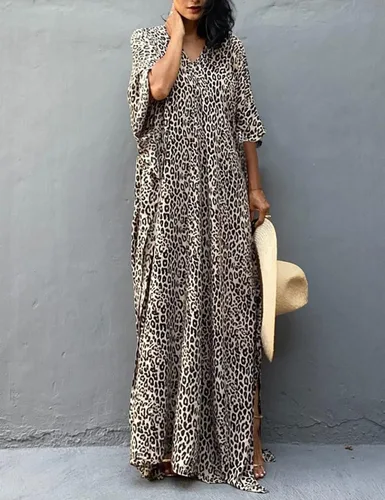 Vista 3 de Bsubseach - Vestido tipo camisa de talla extragrande para mujer, salida de baño holgada con botones para playa