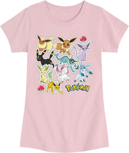 Vista 5 de Pokémon - Eeveelution Stickers - Camiseta de manga corta para niñas jóvenes Abedul