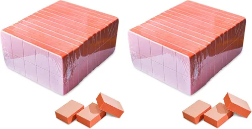 Vista 4 de Karlash Mini lima de bloque de tampón naranja para uñas, grano 80/100, 2 caras (130 unidades)