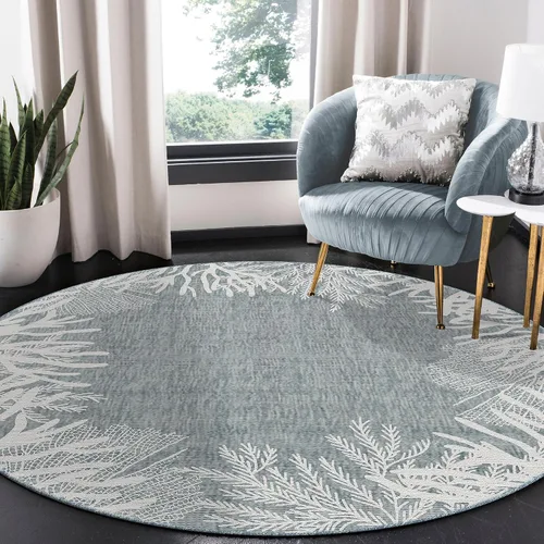Vista 35 de Liora Manne Carmel - Alfombra decorativa de mezcla sintética para interiores y exteriores, de bajo perfil, contemporánea, decoración de peces Agua