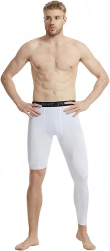 Vista 4 de Pantalones deportivos ajustados de una sola pierna de baloncesto para hombre, pantalones de compresión de 12 de una pierna, ropa interior atlética