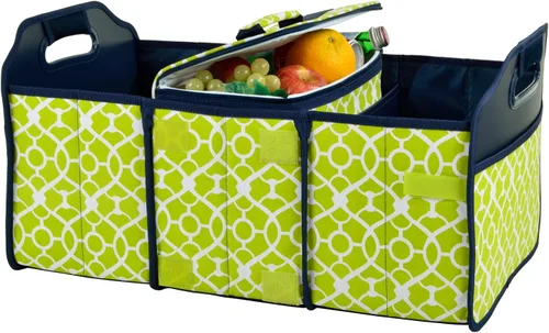 Vista 4 de Picnic at Ascot Organizador de maletero plegable de 3 secciones, con enfriador extraíble, diseñado y aprobado de calidad en los Estados Unidos