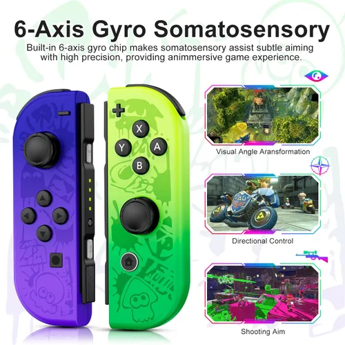Vista 3 de LIELIELV Controller for Nintendo Switch,Replacement Switch Controllers with Dual Vibration,Wake-up,Motion Control