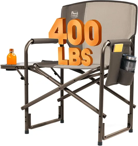 Vista 15 de TIMBER RIDGE Silla de camping de gran tamaño de aluminio, soporte 400lbs