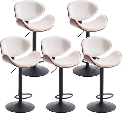 Vista 10 de Kidol & Shellder Taburetes de bar individuales grandes con respaldo de 21 pulgadas, sillas de bar modernas giratorias de altura ajustable, taburetes