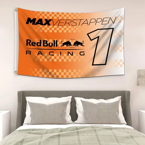 Vista 5 de Max Verstappen - Bandera #1 de 3 x 5 pies, bandera de carreras Red Bull para fanáticos de los automóviles con ojales de latón