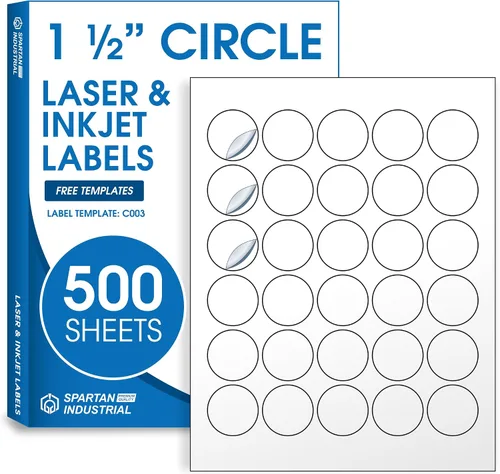 Vista 11 de Etiquetas circulares de 0.75" para láser y inyección de tinta, Spartan