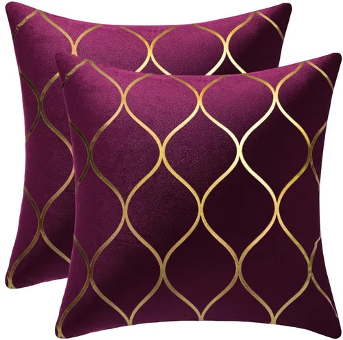 Vista 20 de DEZENE Fundas de almohada decorativas de terciopelo dorado de 22 x 22 pulgadas: paquete de 2 fundas de almohada cuadradas decorativas para Negro