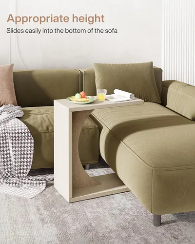 Vista 6 de Tribesigns - Mesa auxiliar en forma de C para sofá, mesa lateral para sofá, mesa en forma de C para espacios pequeños, sala de estar, dormitorio