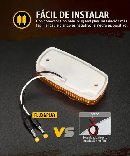 Vista 4 de Partsam 4 piezas de mejora de luces de marcador de doble diana ámbar con 16 LED, con reflector y copa, luces de posición laterales con conectores