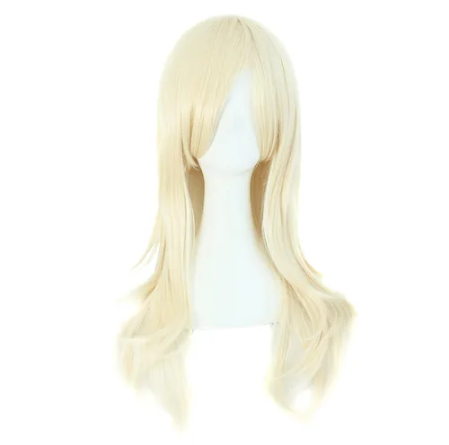 Vista 11 de MapofBeauty - Peluca larga de extremos rizados para cosplay, de 28 pulgadas, para mujer, color Azure Azul celeste