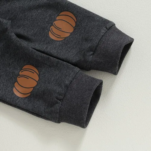 Vista 5 de YINGISFITM Traje de Halloween para bebé, ropa de otoño para niños, sudadera de Halloween, camisa de calabaza, pantalones casuales para niños