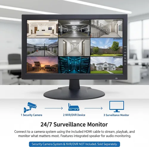 Vista 3 de 101AV Monitor de seguridad 4K escalado de 18.5 pulgadas con supermuestreo anti-aliasing (SSAA), HDMI (escala 4K/8MP), BNC/VGA, montaje VESA, detalle