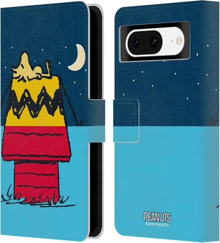 Vista 24 de Head Case Designs Officially Licensed Peanuts Charlie & Woodstock Nap Halfs and Laughs Leather Wallet Case Compatible with Google Pixel 8