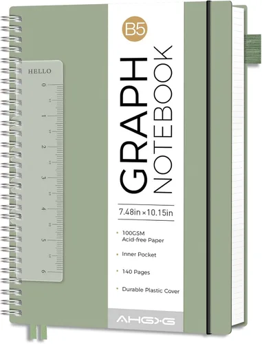 Vista 21 de AHGXG Diario de puntos, cuaderno en espiral de cuadrícula de puntos de 8.5 x 11 pulgadas, cuaderno de puntos grande A4, papel grueso de 3.53 oz/m²