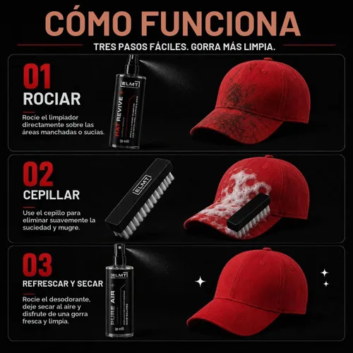 Vista 7 de Hat Cleaning Kit - Quick-Drying Baseball Cap Cleaner of All Materials (2.0)