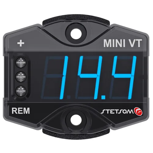 Vista 2 de Stetsom MiniVT - Voltímetro digital con pantalla LED azul de alta precisión, 7V~30V, medidor de voltaje de batería para automóviles, motocicletas