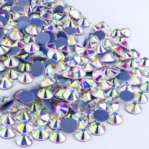 Vista 16 de Dowarm 1440 diamantes de imitación de cristal termofijos, cristales de fijación en caliente para ropa de manualidades, cristal de parte trasera