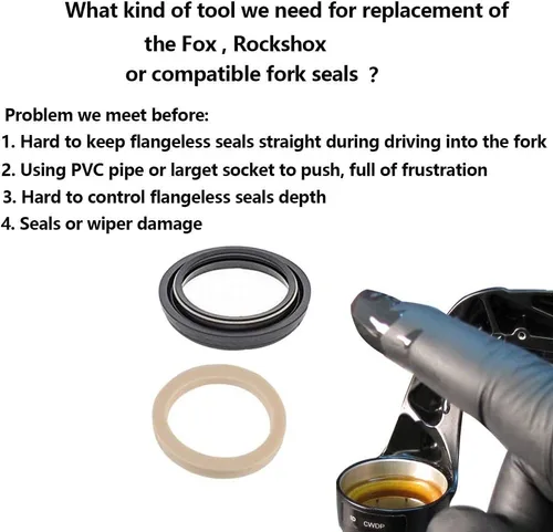 Vista 3 de Herramienta de instalación de sello de polvo de 1.496 in, guía de limpiaparabrisas de polvo, compatible con Fox 38 Rockshox Domain Zeb Fork