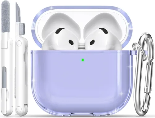 Vista 43 de RFUNGUANGO AirPods Pro Funda Transparente TPU Suave Transparente Blanco