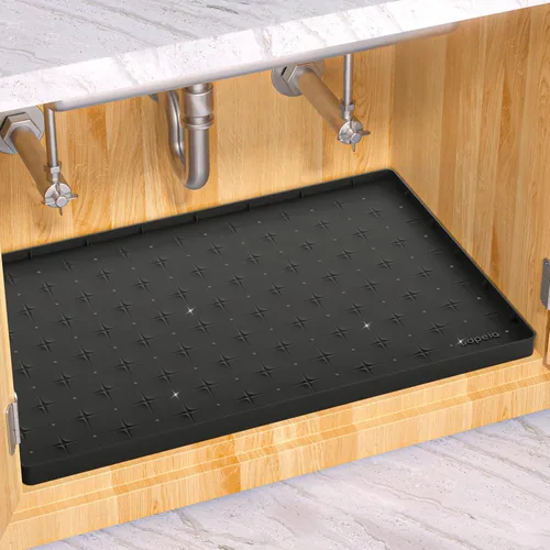 Vista 16 de Sdpeia - Tapete para debajo del fregadero, tapete impermeable de silicona mejorado, para proteger los gabinetes de cocina, organizadores y alacenas